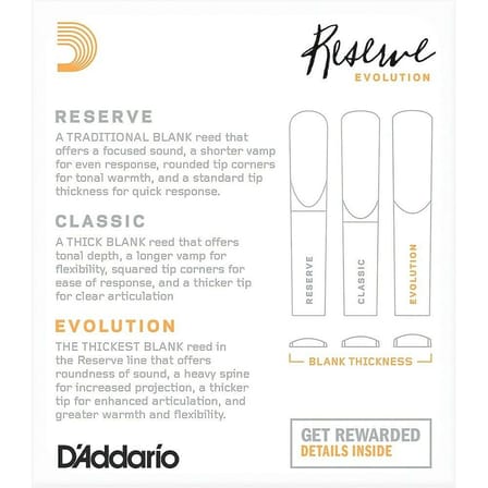 D'ADDARIO WOODWINDS DCE1035 Bb KLARNET KAMIŞI NO: 3.5 (1O'LU KUTU)