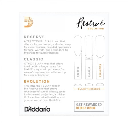 D'ADDARIO WOODWINDS DCE10355 Bb KLARNET KAMIŞI NO: 3,5+ (1O'LU KUTU)