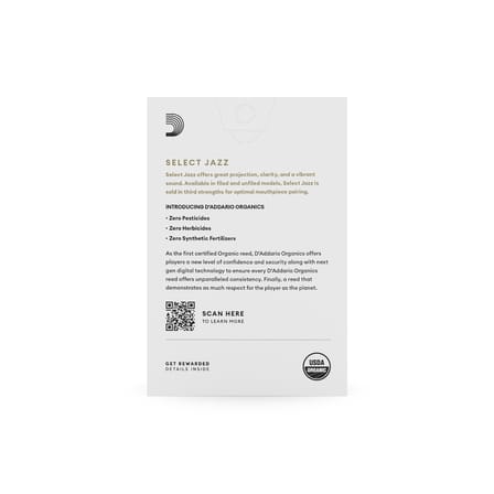 D'Addario Woodwinds Organic Select Jazz Alto Saksafon Kamışı No:2 Hard