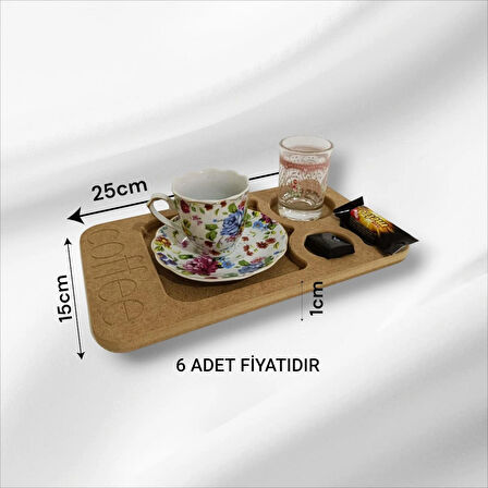 Ahşap Boyanabilir Kahve Sunumluk ( 6 ADET )