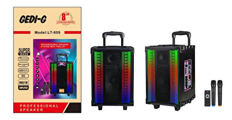 BT,SD,USB BAĞLANTILI  KARAOKE MİC. RGB IŞIKLI SPEAKER 8 İNÇ