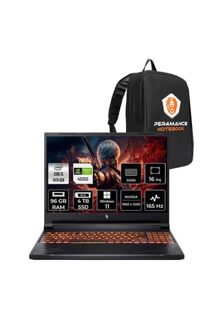 Nitro V16 i5-14450HX 96GB 4TB SSD RTX4050/6GB 85W 16'' WUXGA 165Hz W11H Gaming Laptop & ÇANTA