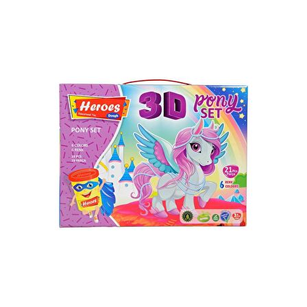 Oyun Hamuru Kalıbı Heroes 3D Pony Oyun Hamuru Seti 21 Parça