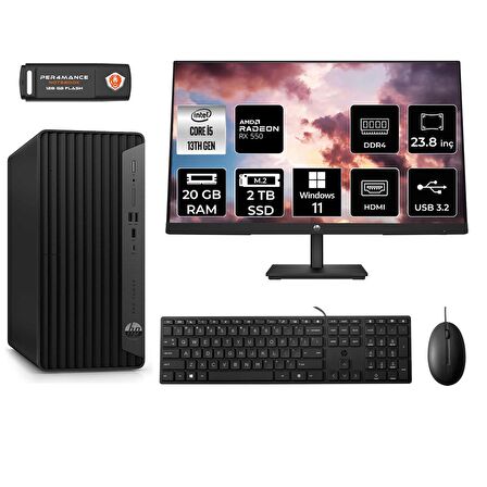HP TOWER 290 G9 i5 13500 20GB RAM 2TB SSD RX550/4GB W11HOME 8T2W9ES MASAÜSTÜ PC & 23.8'' MONİTÖR