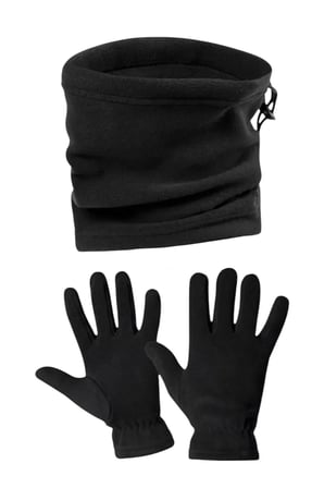 Unisex Siyah Termal Kışlık Kaliteli Polar Bere ve Boyunluk Set