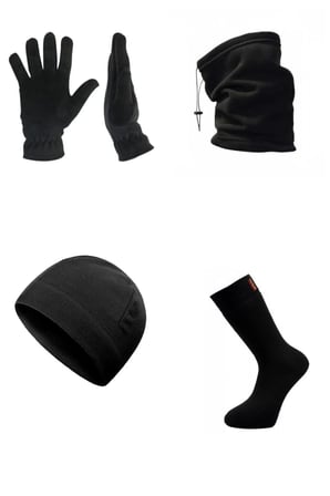 Unisex Siyah Termal Kışlık Kaliteli Polar Bere ve Boyunluk Set