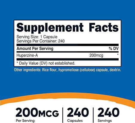 Nutricost Huperzine A Capsules 200mcg, 240 Capsules