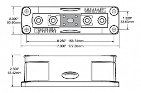 BLUESEA ANL SİGORTA BLOĞU 35-750 Amp Maksimum 32 VDC 