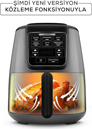 Karaca Air Pro Cook Köz Xl Airfryer Space Gray Black 4 Kişilik