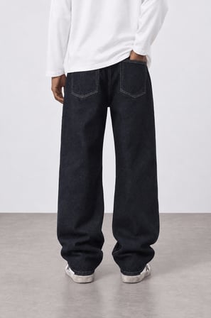 Erkek Baggy Jean Lacivert