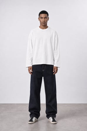 Erkek Baggy Jean Lacivert