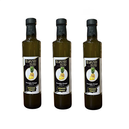 Ananas Sirkesi, Katkısız, Doğal, 500ml 3 Adet, DVD Lokman Aktar