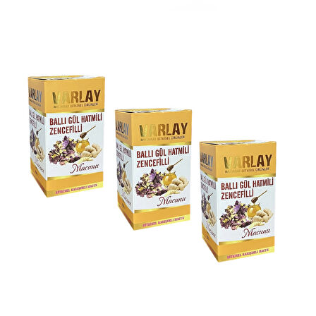 Varlay Ballı Gül Hatmili Zencefilli Macun 450 gr 3 Adet