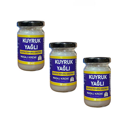 Kuyruk Yağı masaj Kremi 100 ml, 3 adet, DVD Lokman Aktar