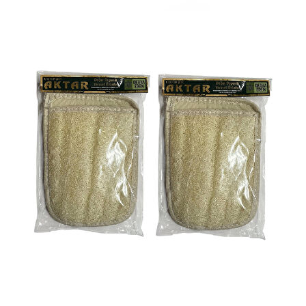 Kabak ve Mısır Lifli Çift Yüzlü Banyo Kesesi (El geçmeli) (21,5 * 16,5cm),2 Adet Derya Eren