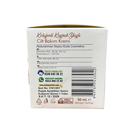 Kolejenli Kuyruk Yağlı cilt bakım Kremi 50 ml, Esila