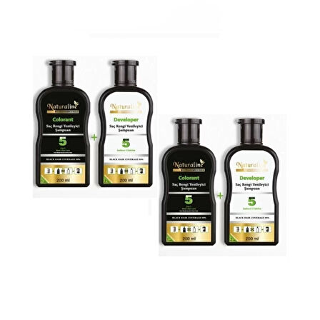 Saç Siyahlaştırıcı Şampuan Saç Rengi Yenileyici Şampuan Unisex 2Adet, Naturaline