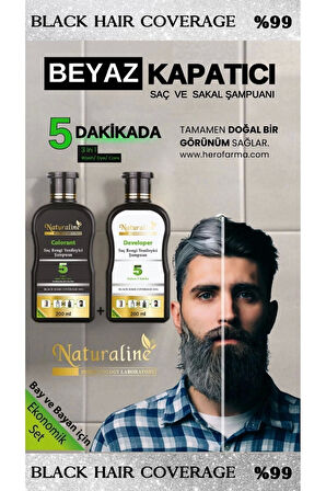Saç Siyahlaştırıcı Şampuan Saç Rengi Yenileyici Şampuan Unisex 2Adet, Naturaline