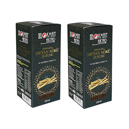 Propolisli Meyan Kökü Şurubu 230 ml, 2 Adet, DVD Lokman Aktar