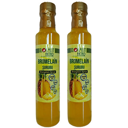 Bromelain Şurubu, Katkısız, Doğal, 250ml 2 Adet, DVD Lokman Aktar