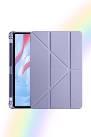 Galaxy Tab A9 8.7 İnç 2023 Uyumlu Fuchsia Kalem Bölmeli Akıllı Tablet Kılıfı