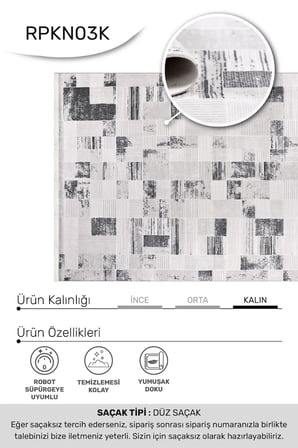 ANATOLIA HALI KARYA-Krem/Antrasit - Özel ölçü-Salon , Oturma Odası ve Koridor Halısı
