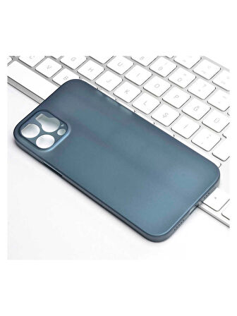 İPHONE 11 PRO MAX UYUMLU MAT SLİM İNCE KILIF MAVİ