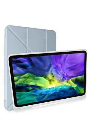 Galaxy Tab S6 P619 Kılıf Tri Folding Kalem Bölmeli Standlı Kılıf