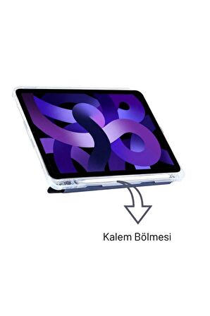 Apple iPad 10.2 (8.Nesil-9.Nesil) Uyumlu Kalemlikli Premium Standlı Katlanabilir Uyku Modu Özellikli Tablet Kılıfı