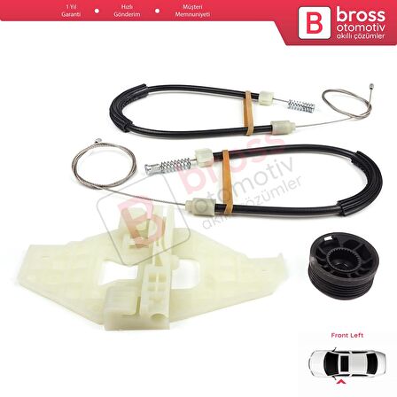 Citroen C Elysee Peugeot 301 için Ön Sol Cam Kriko Set 9674412480