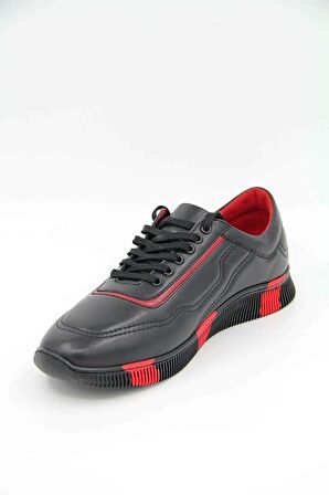 Pierre Cardin 649405 Erkek Spor Ayakkabı - Siyah-Kırmızı
