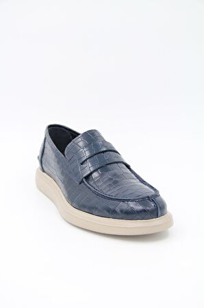 Freefoot 226825 Erkek Casual Ayakkabı - Lacivert Croco Deri
