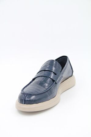 Freefoot 226825 Erkek Casual Ayakkabı - Lacivert Croco Deri