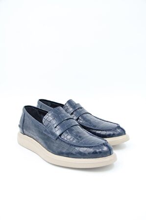 Freefoot 226825 Erkek Casual Ayakkabı - Lacivert Croco Deri