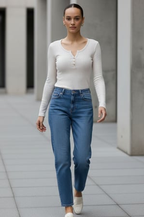 Kadın Bej V Yaka Düğmeli Uzun Kollu Basic Slim Fit Bluz – Kadın Bluz