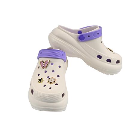 SİA ÇANTA TAŞLI SÜSLÜ KELEBEKLİ FİYONKLU  A KALİTE YÜKSEK TOPUK  HAFİF RAHAT CROCS TERLİK