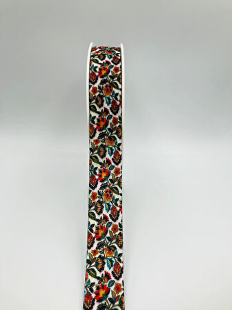 5 Metre Desenli Kadife Kurdele 25 mm, Keten, Saten, Kadife, ohça, Süsleme, Çeyiz, Gelin, Nişan, Söz, Paketleme, Fiyonk