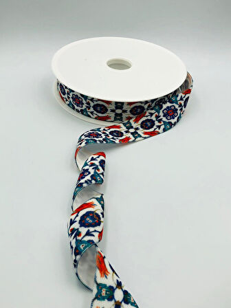 5 Metre Desenli Kadife Kurdele 25 mm, Keten, Saten, Kadife, ohça, Süsleme, Çeyiz, Gelin, Nişan, Söz, Paketleme, Fiyonk