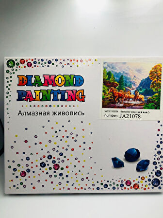 21x25 Çocuklar İçin Boncuklu Taşlı Mozaik Elmas Boyama Goblen Pano Tablo Resim Boncuk Puzzle Diamond Painting