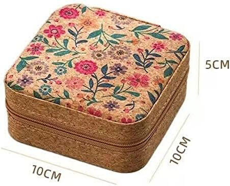 Dikiş Seti - Vintage Fermuarlı Çiçekli Seyahat- Yolculuk İçin Taşınabilir Çeyiz Dikiş Kutusu