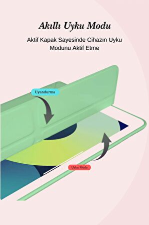 iPad Air 11 inç 6. Nesil Uyumlu Kalem Bölmeli Akıllı Trifolding Tablet Kılıfı