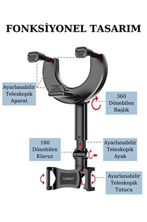 Fuchsia Dikiz Aynası Uyumlu Teleskopik Ayarlı Telefon Tutucu