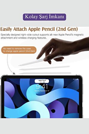 iPad Air 11 inç 6. Nesil M2 Çip Uyumlu Akıllı Smart Cover Tablet Kılıfı