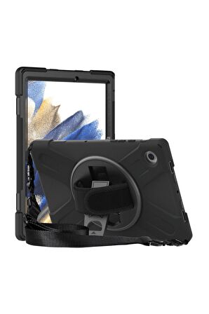 M10 HD X306F Uyumlu Defender Tablet Kılıfı Askılı 360° Dönebilir Standlı Tam Koruma