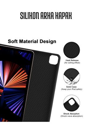 iPad Air 11 inç M2 Çipli 2024 6. Nesil Uyumlu Klavyeli Stand Özellikli Renkli Tablet Kılıfı