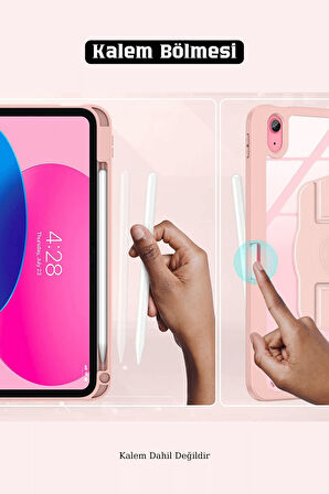  iPad Air 11 inç 2024 M2 Çipli 6.Nesil Uyumlu 360° Dönebilen Standlı Pino Tablet Kılıfı 
