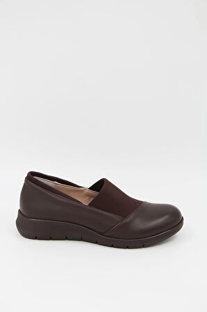 X-Trend 1252 Cilt Deri Kadın Comfort Ayakkabı - Kahverengi