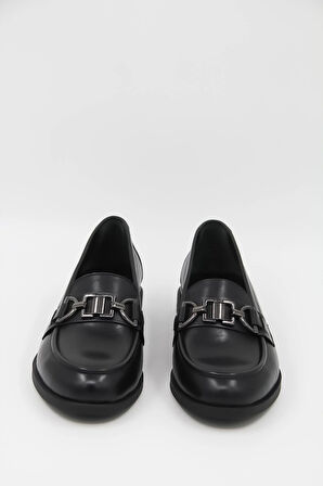 X-Trend 2534 Tokalı Deri Kadın Babet - Siyah