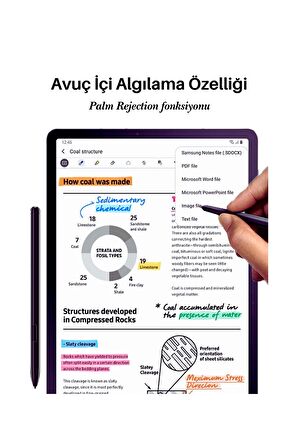 Galaxy Tab S6 Lite P610 Uyumlu Avuç İçi Algılamayan Dokunmatik Stylus Kalem