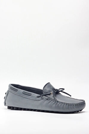 Gri Hakiki Deri Snekear Erkek Ayakkabı 3791-G02